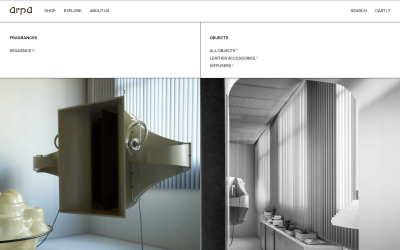 Overview of Arpa Studios Website on Kirby CMS by Agathe Saint-Frison as ASF Studio