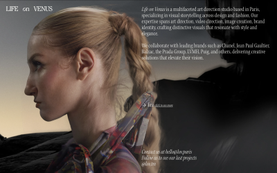 Overview of Life on Venus Website on Kirby CMS by Agathe Saint-Frison as ASF Studio designed by Laura Schott and Hanna Muller
